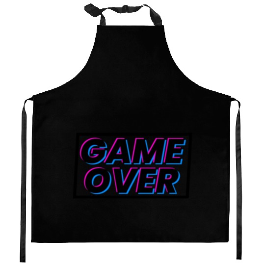 Game over text gamer design 1 Kitchen Aprons
