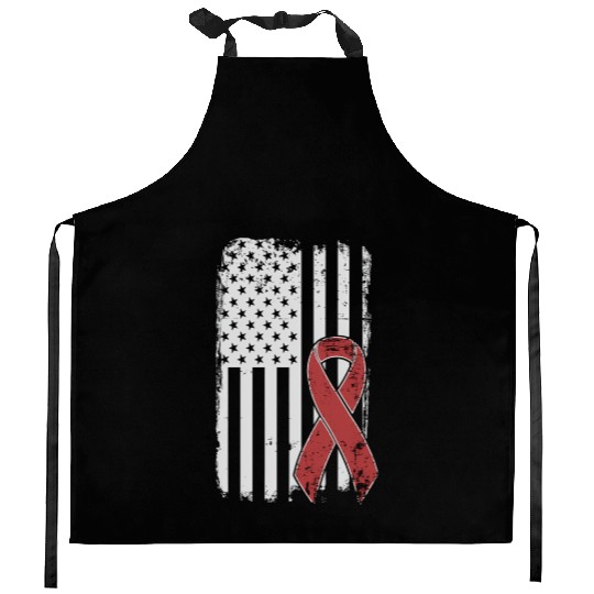 Multiple Myeloma Cancer Awareness Us American Flag Kitchen Aprons