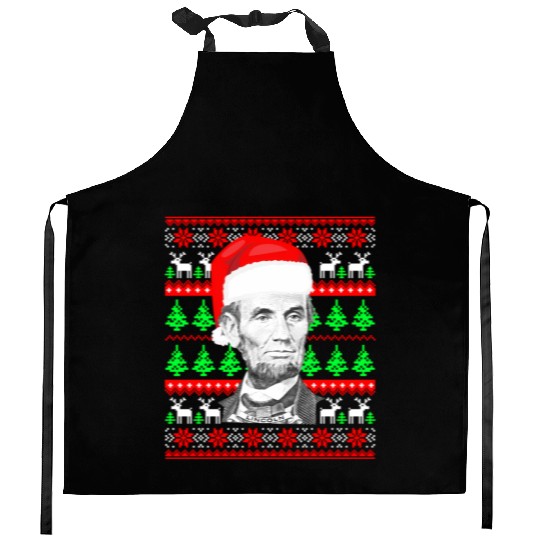 Abraham Lincoln Santa Ugly Kitchen Aprons