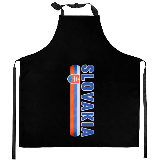 Slovakia Sports-Style - Blue Text Slovak Flag Kitchen Aprons