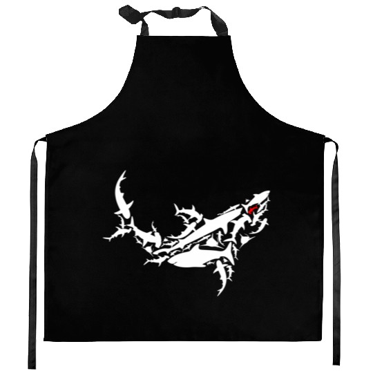Great White Shark - Ocean Shark Kitchen Aprons