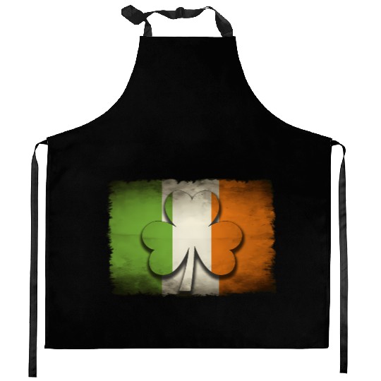 Irish Flag Shamrock For St Patricks Day Kitchen Aprons