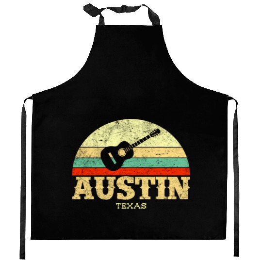Austin Texas Guitar Lone Star State Kitchen Aprons