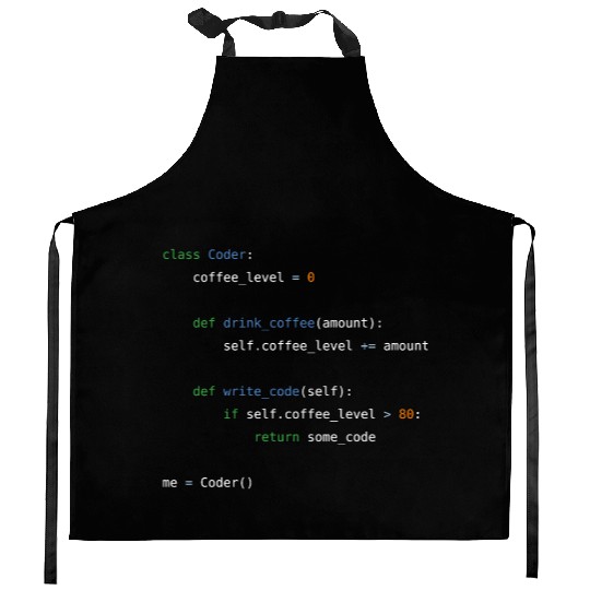 Coffee loving, object oriented python programmer Kitchen Aprons