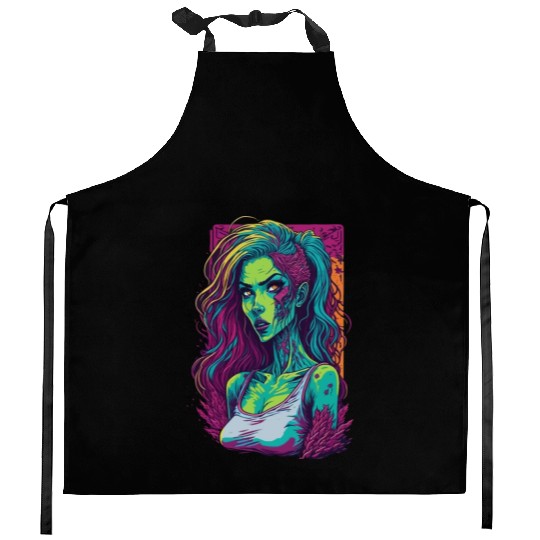 Zombie Girl Kitchen Aprons