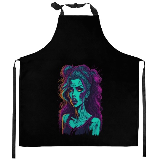 Zombie Girl Kitchen Aprons