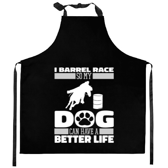 Horse Barrel Racing Dog Kitchen Aprons