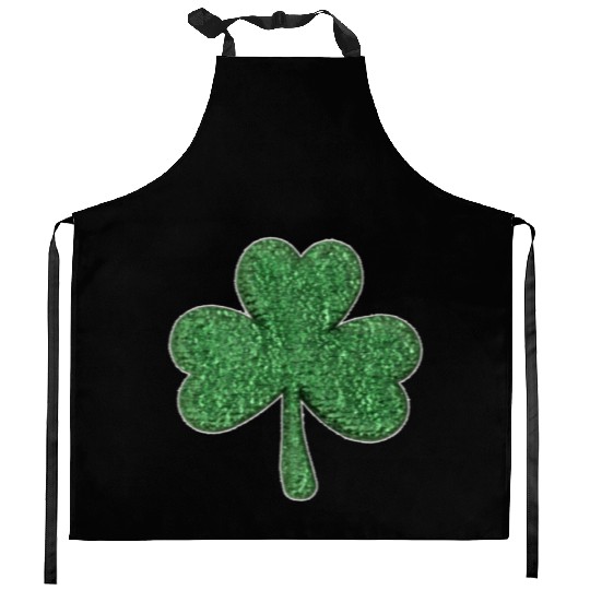 St Patrick'S Day Green Glitter-Clover Shamrock Kitchen Aprons