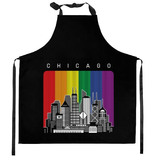Chicago LGBT Rainbow Flag Kitchen Aprons