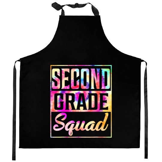 Tie dye 2nd grade squad Teacher First Day of back Kitchen Aprons