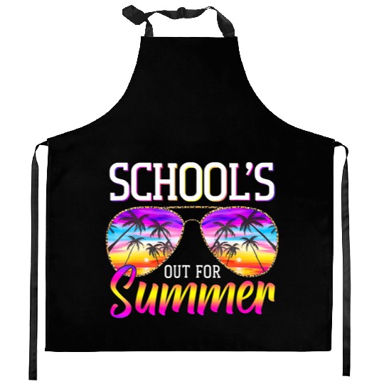 Last Day Of School Schools Out For Summer Teacher Kitchen Aprons