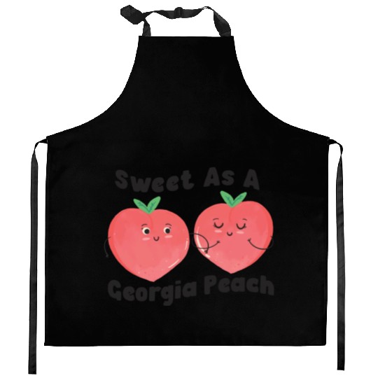 Sweet As A Georgia Peach Cute Funny Southern Kitchen Aprons
