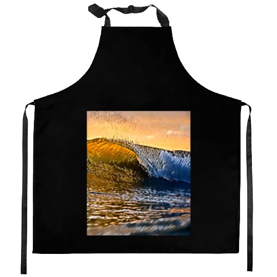 Ocean waves Kitchen Aprons