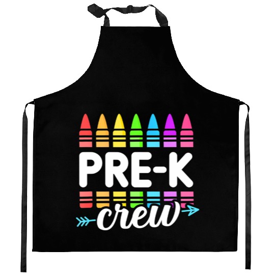 Pre-K Crew Teacher Team Squad Hello Back School Gr Kitchen Aprons
