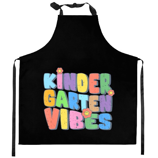Kindergarten Vibes First Day Back to School Teache Kitchen Aprons
