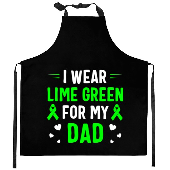 I Wear Lime Green For My Dad Lymphoma Awareness Kitchen Aprons