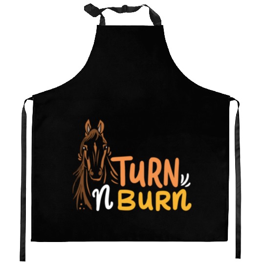 Equestrian Fun Barrel Racing Turn N Burn Kitchen Aprons