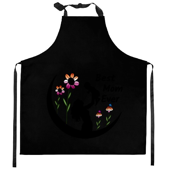 LGBTQ Mother's Day, Best Mom Ever, Lesbian Flag Kitchen Aprons