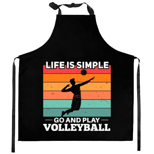 Volleyball Player Motif Kitchen Aprons