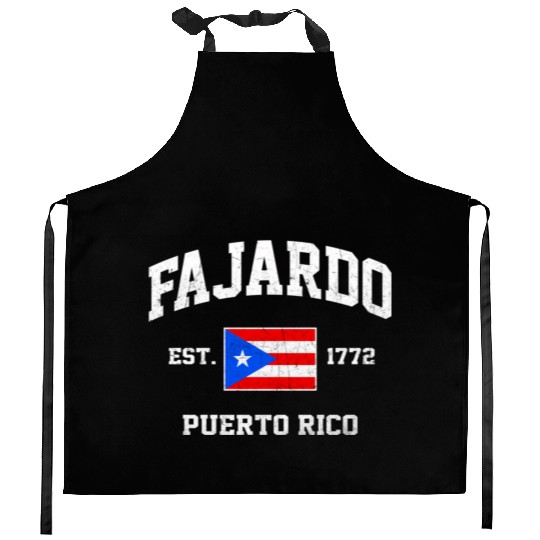 Fajardo Puerto Rico Boricua Flag Athletic Style Kitchen Aprons