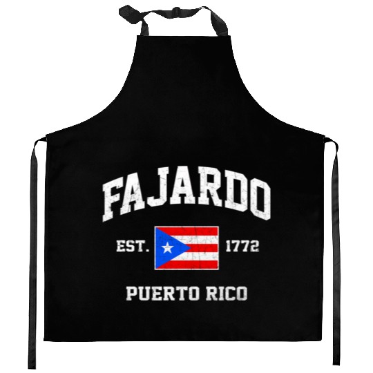 Fajardo Puerto Rico Boricua Flag Athletic Style Kitchen Aprons