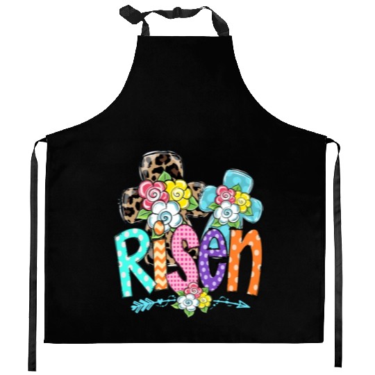 Happy Easter For Christian Mom He Is Risen Leopard Kitchen Aprons
