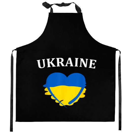 Ukrainian Flag Heart Ukraine Kitchen Aprons