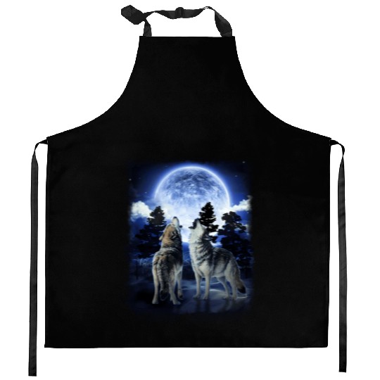 The Mountain Men'S Wolf Native American Kitchen Aprons