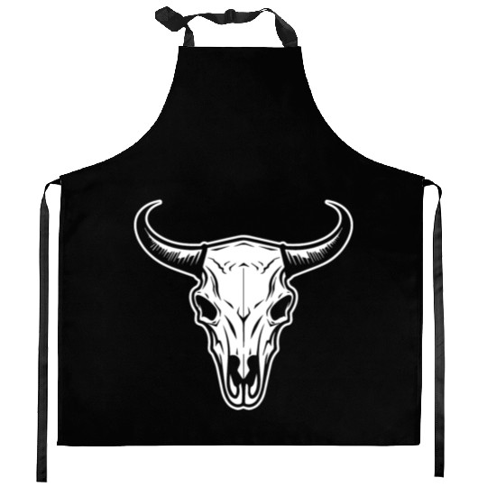Cow Skull Boho Kitchen Aprons