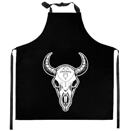 Cow Skull Boho Kitchen Aprons