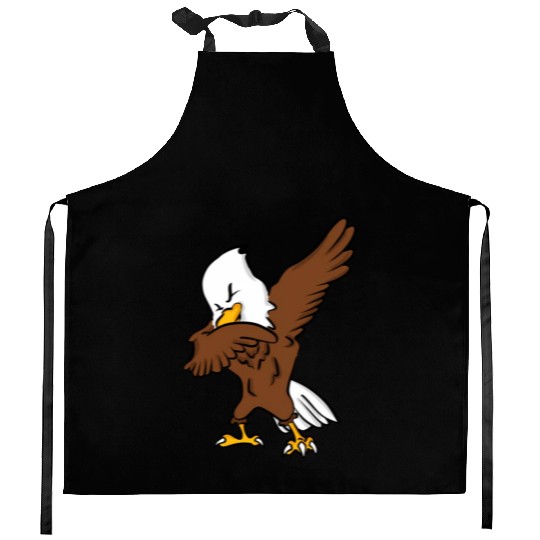 Dabbing American Bald Eagle Kitchen Aprons