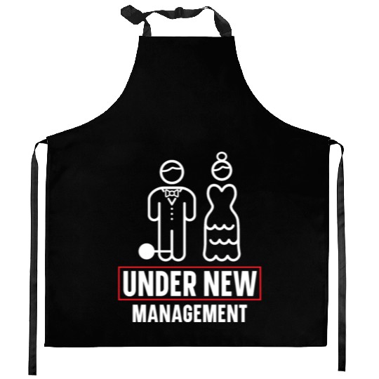 Bride And Groom Wedding Day Marriage Just Married Kitchen Aprons