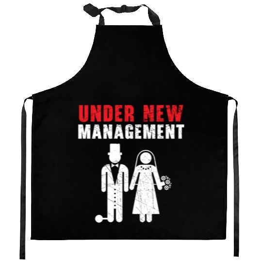 Bride And Groom Wedding Day Marriage Just Married Kitchen Aprons