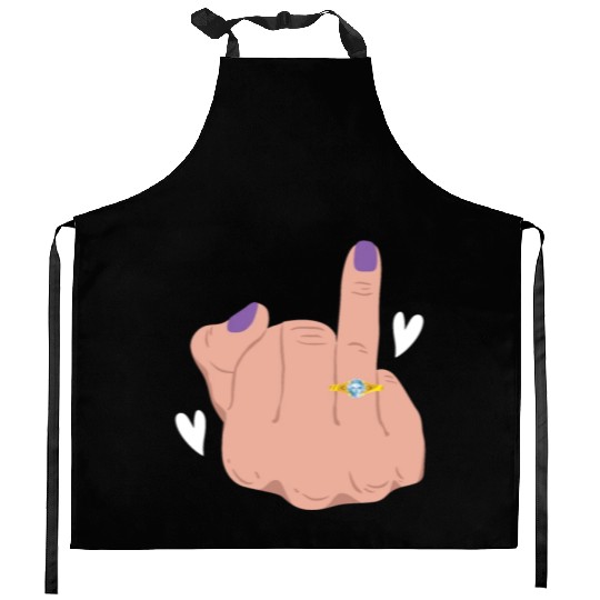 Bride And Groom Wedding Day Marriage Just Married Kitchen Aprons