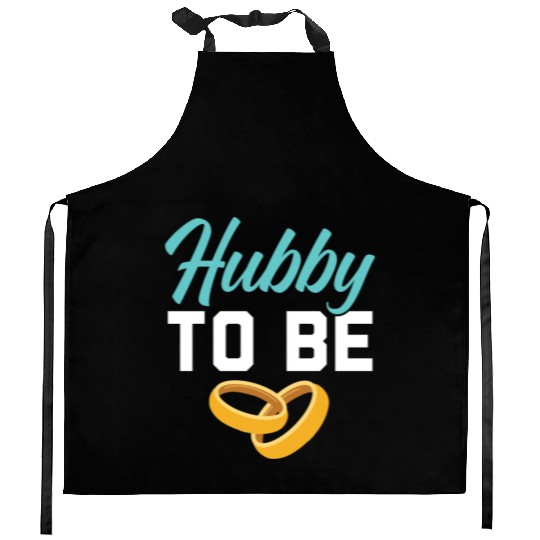 Bride And Groom Wedding Day Marriage Just Married Kitchen Aprons