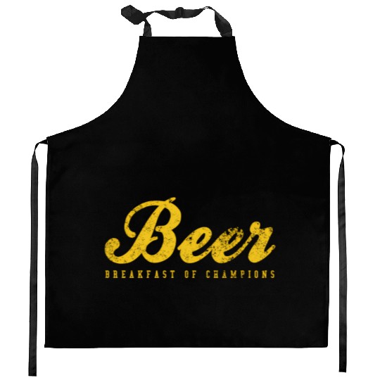 Beer Breakfast Of Champions Inred Kitchen Aprons