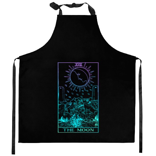 The Moon Tarot Card Rider Waite Witchy Kitchen Aprons