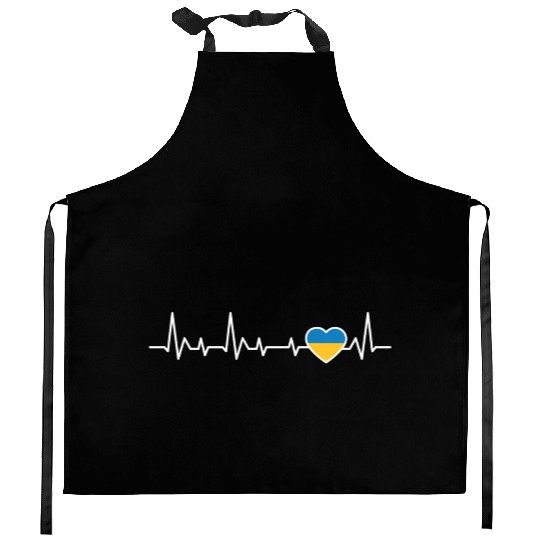 Ukrainian Flag Ukrainian Herzschlag Kitchen Aprons