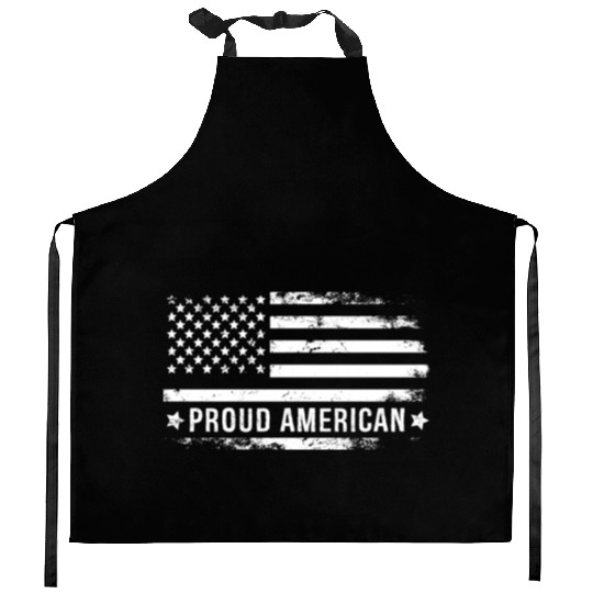 I Am A Proud American And Patriot Kitchen Aprons