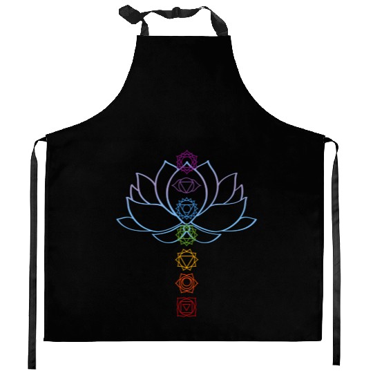 ritual Zen Lotus Chakras Aligned Yoga Kitchen Aprons