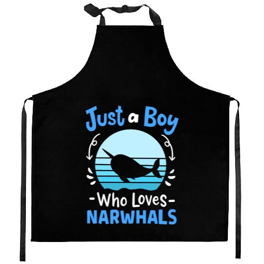 Narwhals Whales Narwhal Lover Retro Kitchen Aprons