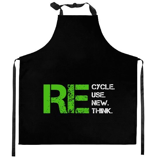 Reduce Reuse Recycle Rethink World Environment Day Kitchen Aprons