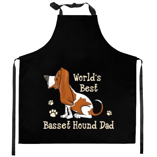 World s Best Basset Hound Dad Dog Owner Kitchen Aprons