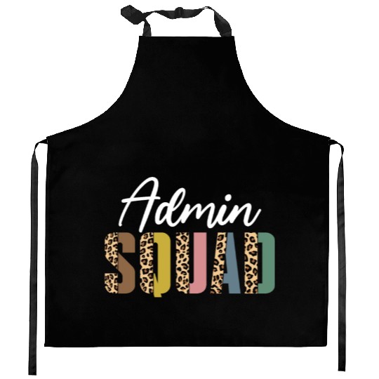 Admin Squad Leopard Pattern Kitchen Aprons