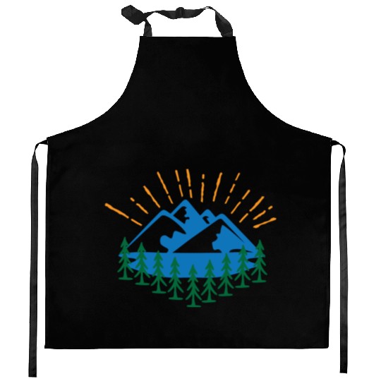 Blue Mountain And Forest Kitchen Aprons