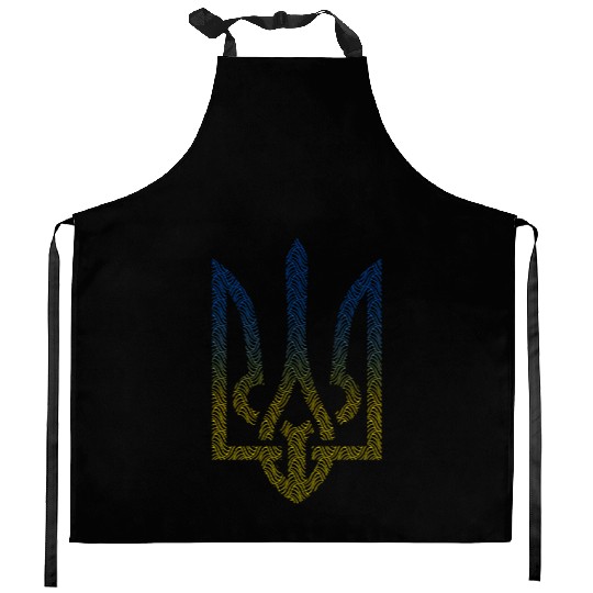 Ukraine Flag And Trident Ukrainian Kitchen Aprons