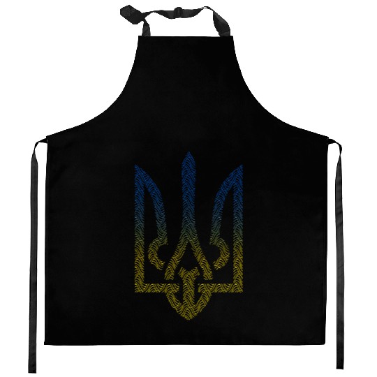 Ukraine Flag And Trident Ukrainian Kitchen Aprons