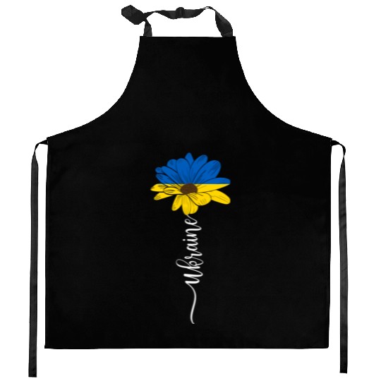 Sunflower Ukrainian Ukraine Flag Sunflower Kitchen Aprons