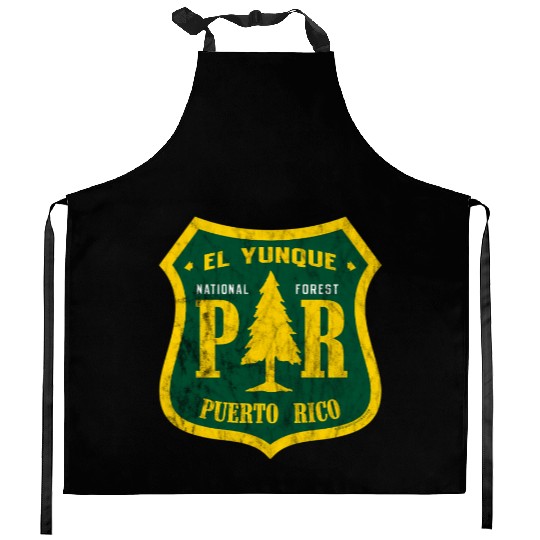 El Yunque National Forest Puerto Rico Shield Look Kitchen Aprons