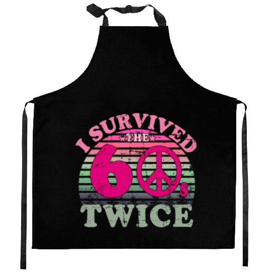 I Survived The Sixties 60S Twice Kitchen Aprons